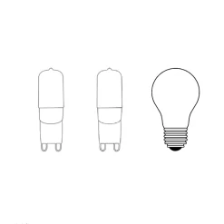 Paslab Dimmables>1 x Ampoule E27 et 2 x Ampoule G9