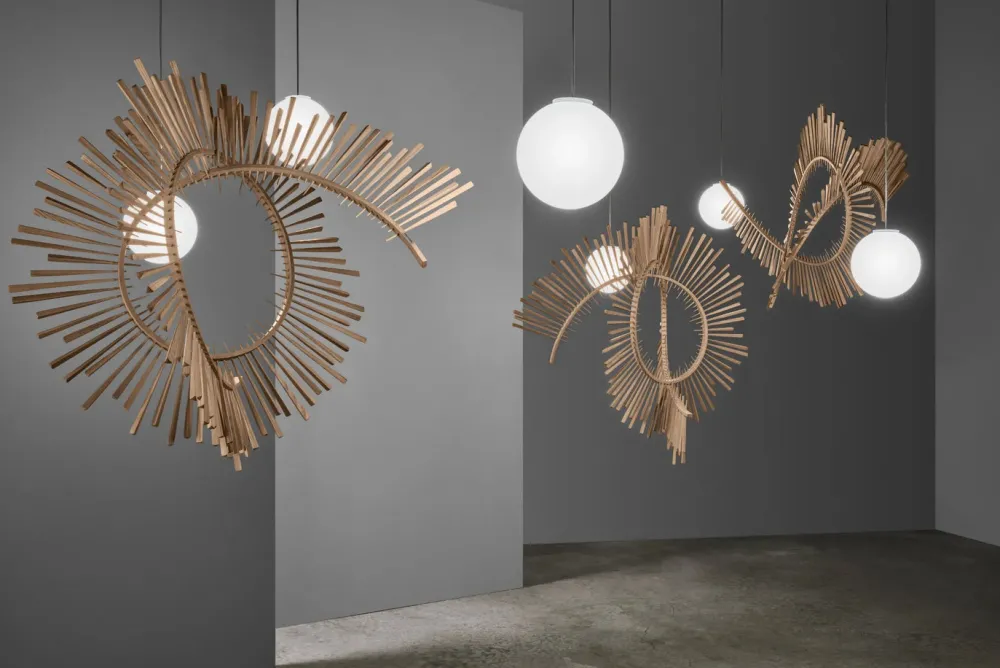 Arturo Alvarez Suspensions>Aimei Suspensions LED Bois clair