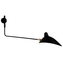 Serge Mouille Appliques>Applique 1 bras droit pivotant Noire