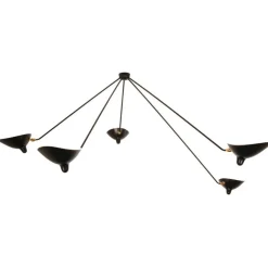 Serge Mouille Appliques>Araignée 5 bras fixes Appliques Noir