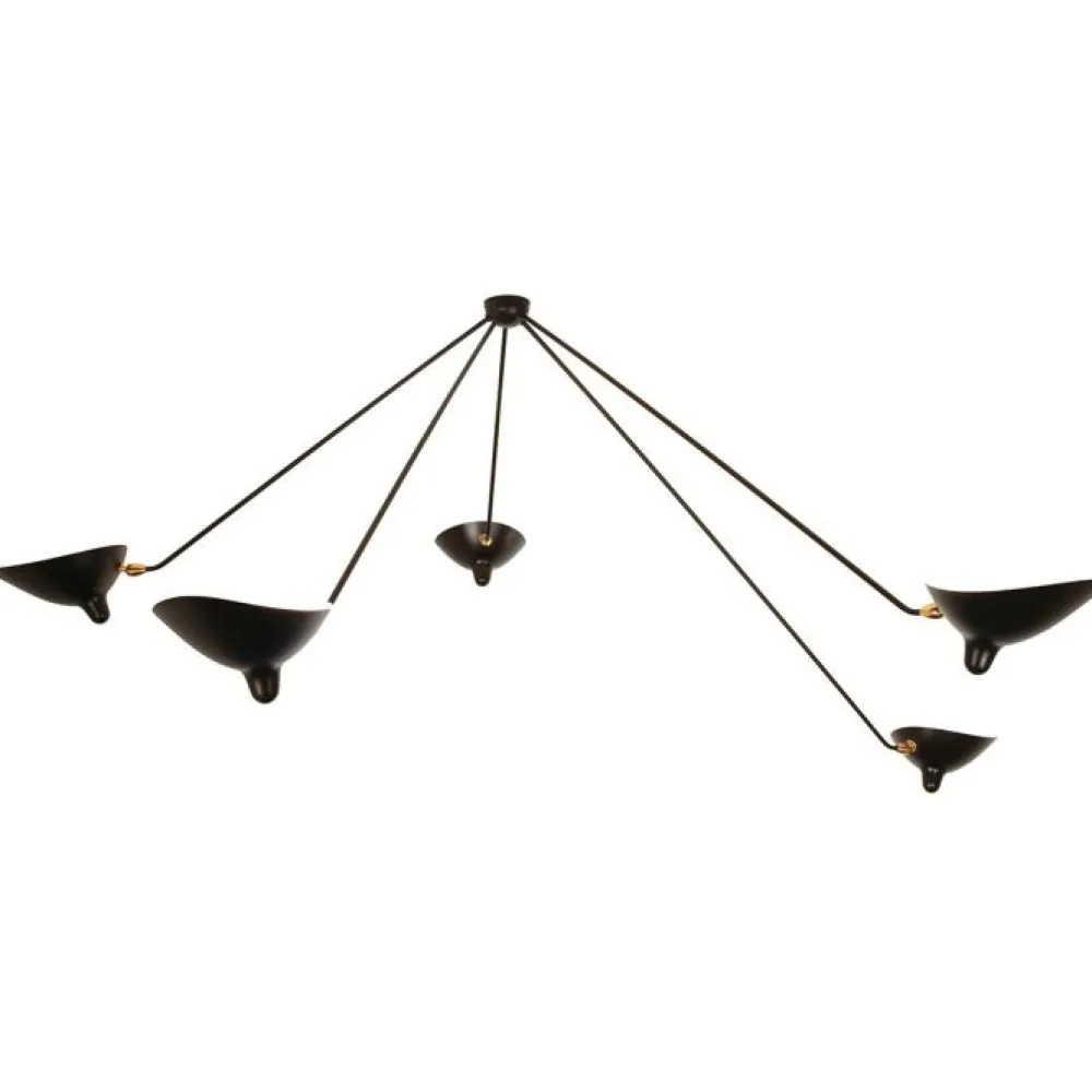 Serge Mouille Appliques>Araignée 5 bras fixes Appliques Noir