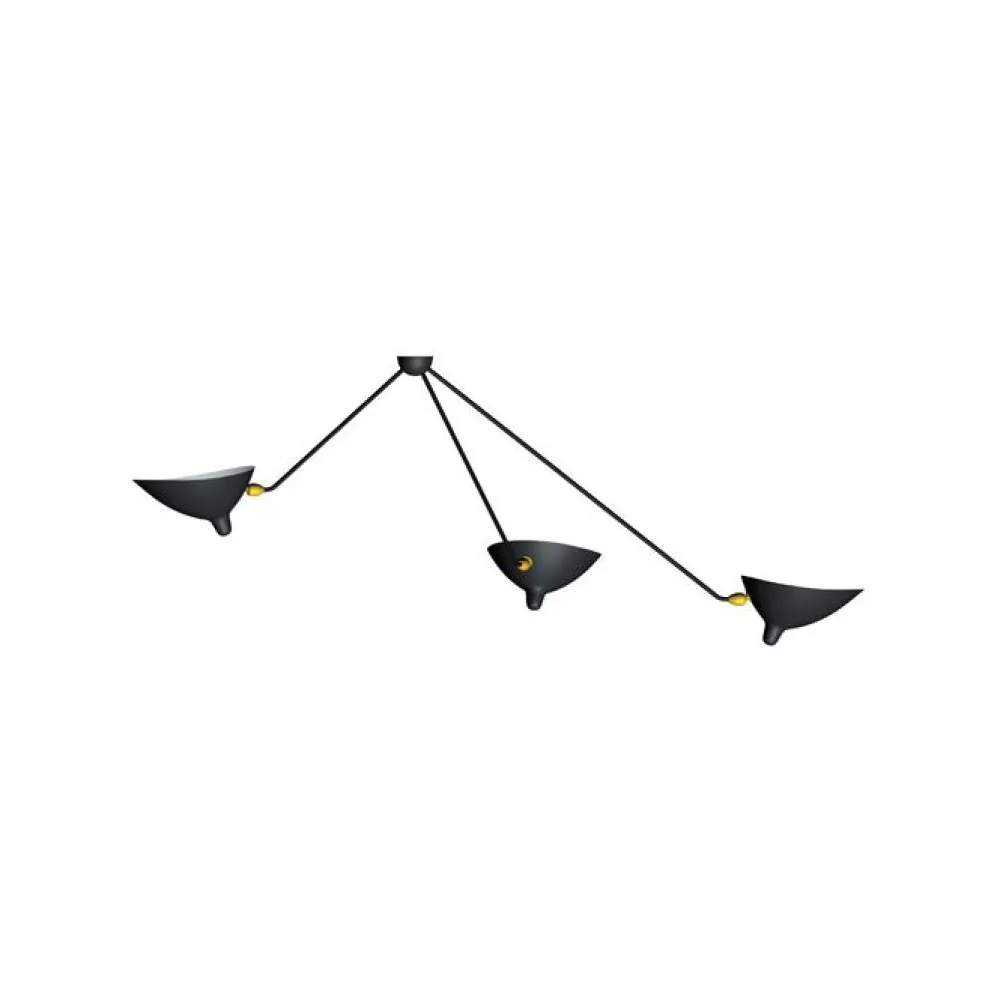 Serge Mouille Plafonniers>Araignée 3 bras fixes Plafonniers Noir