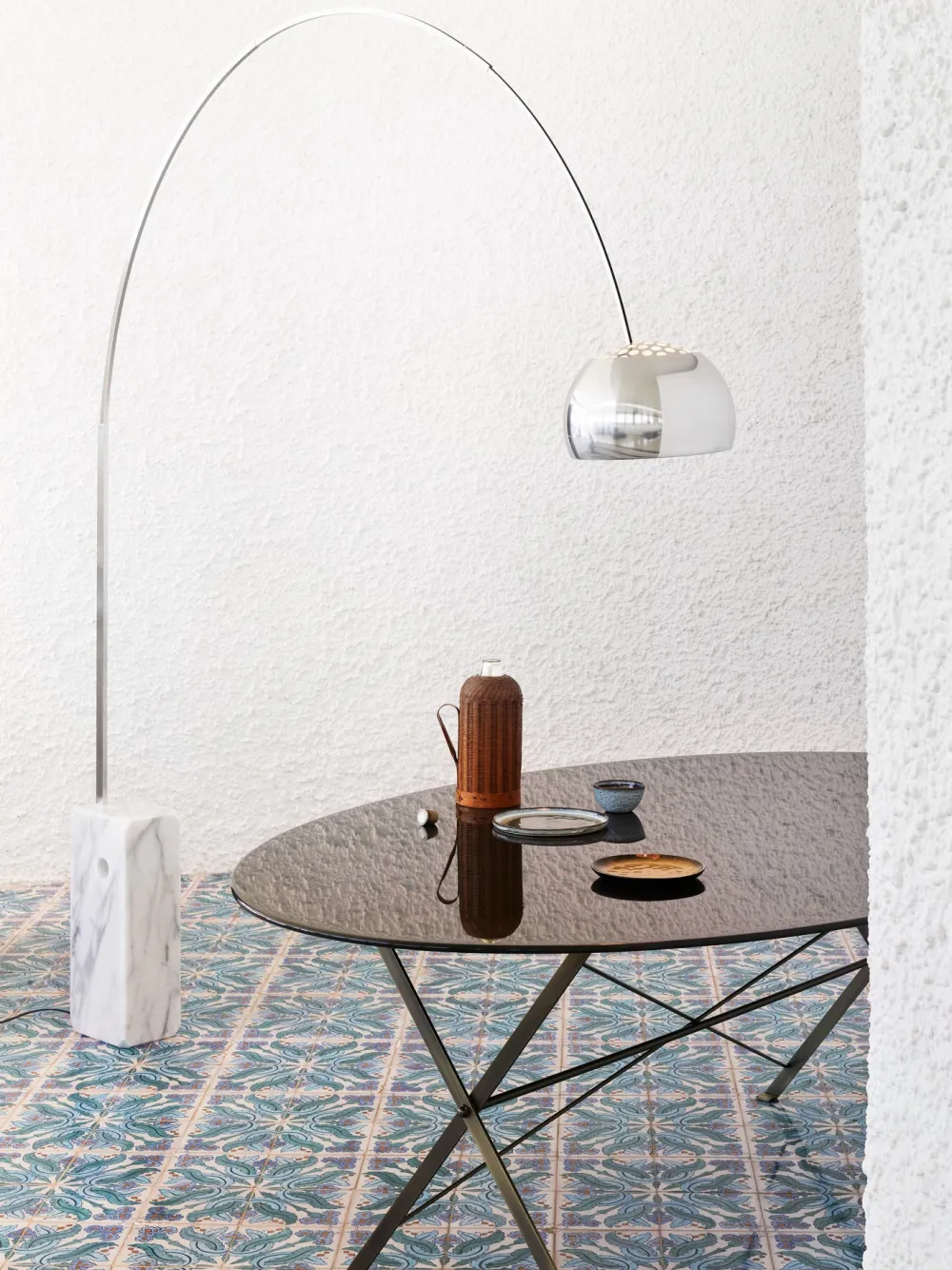 Flos Lampadaires>Arco Lampadaires Argent LED