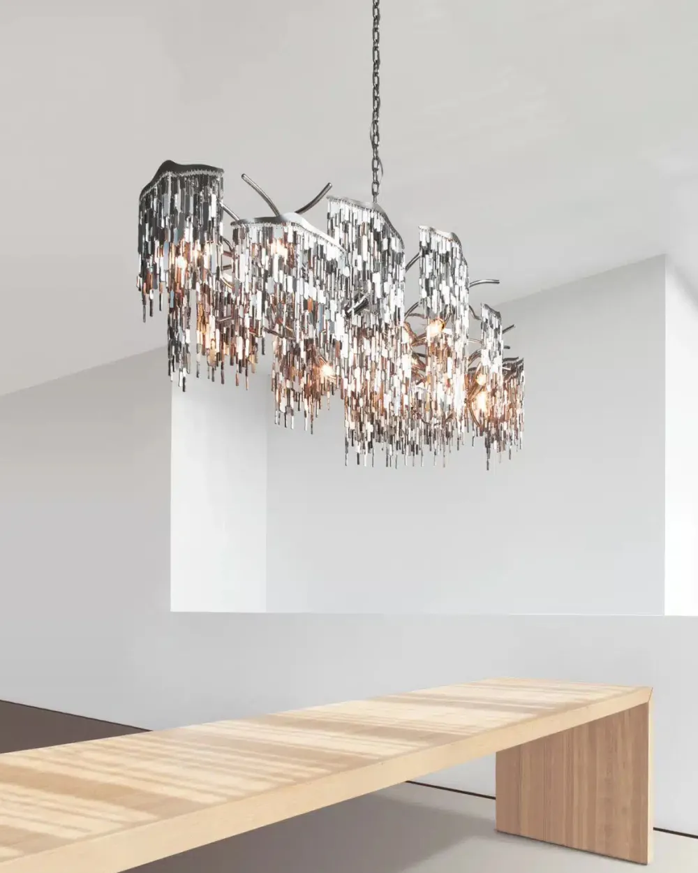 Brand Van Egmond Lustres|Suspensions>Arthur ovale 140cm Suspensions Argent