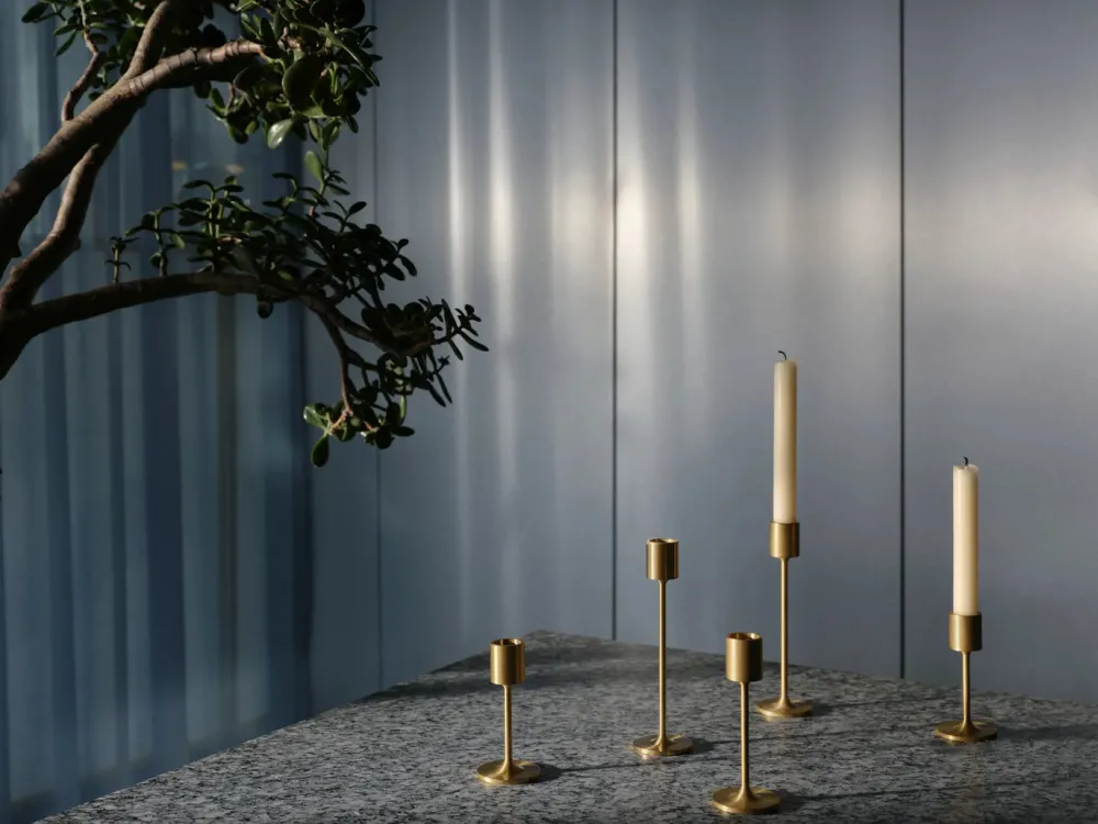 u0026tradition Bougeoirs|Art De La Table>Bougeoir Collect SC57 Laiton brossé