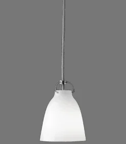 Fritz Hansen Suspensions>Caravaggio PO Suspensions LED Verre opale-Cordon gris argenté