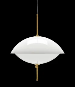 Fritz Hansen Suspensions>Clam Ø55cm Suspensions Verre opale-Laiton