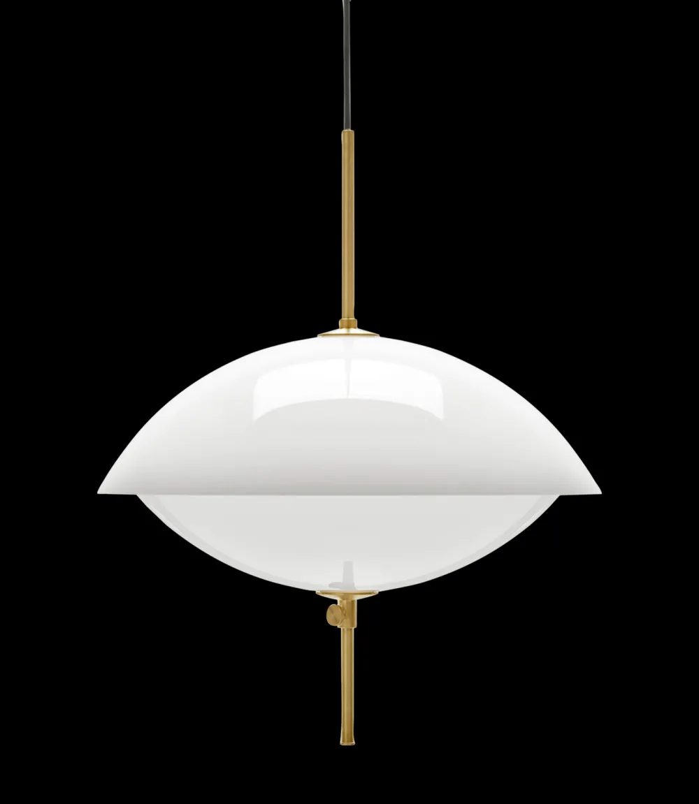 Fritz Hansen Suspensions>Clam Ø55cm Suspensions Verre opale-Laiton