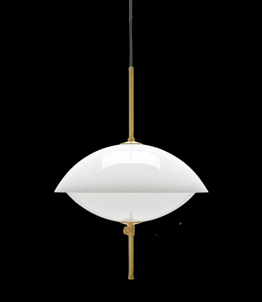 Fritz Hansen Suspensions>Clam Ø44cm Suspensions Verre opale-Laiton