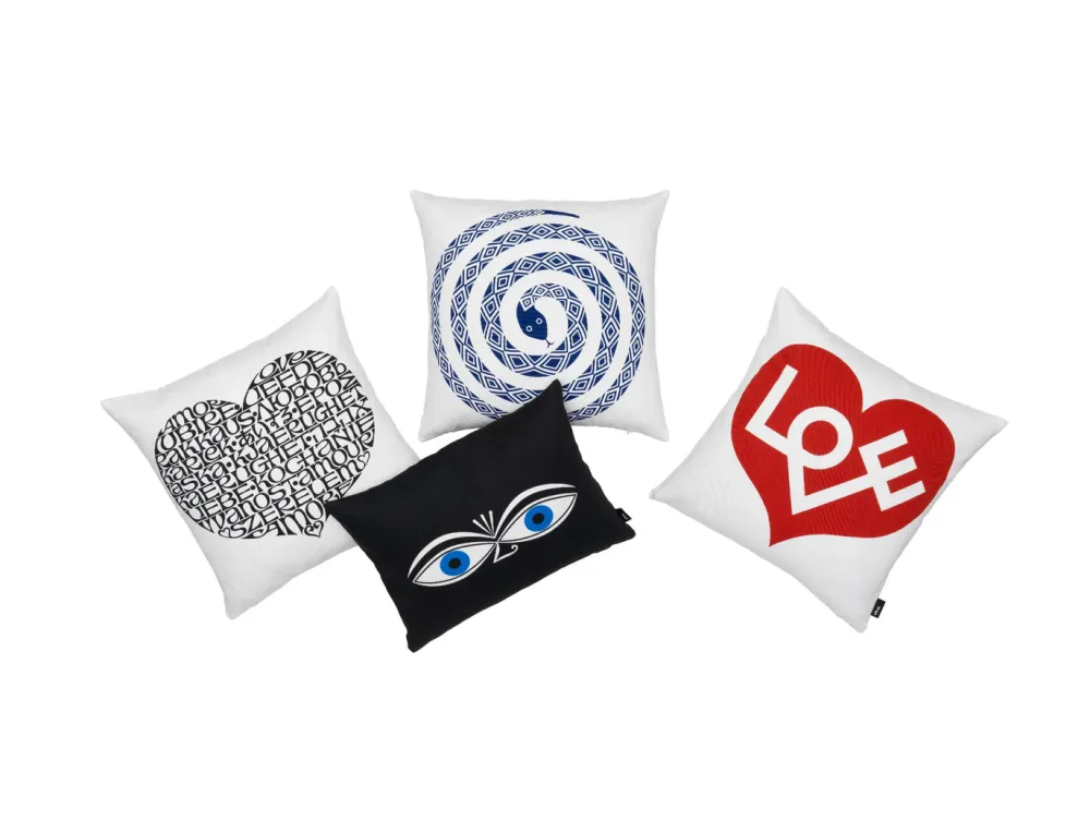 Vitra Coussins Et Plaids>Coussin Graphic Print Eyes Noir