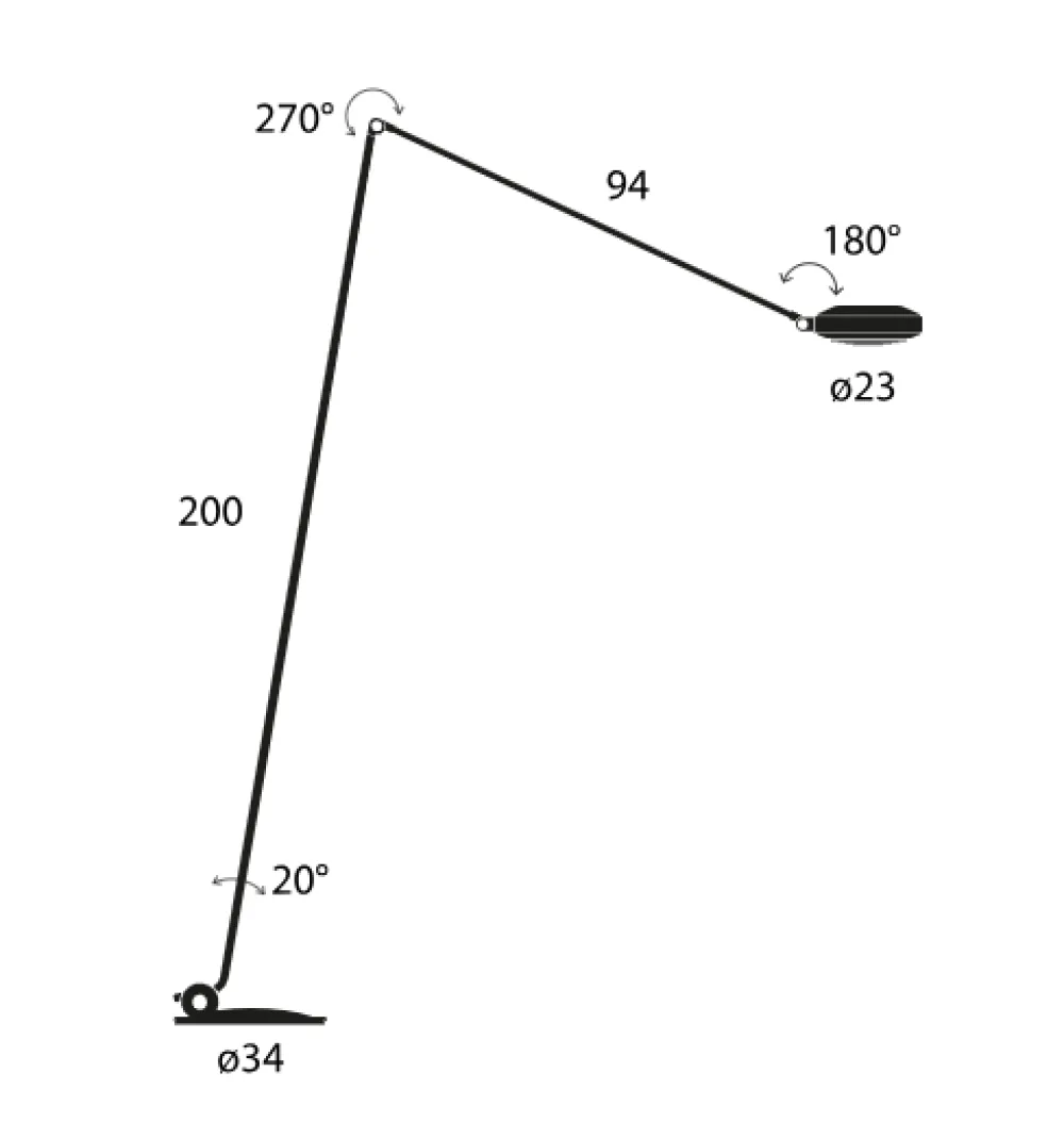 Lumina Lampadaires>Elle 2 bras LED Lampadaires LED