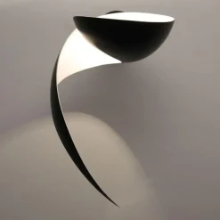 Serge Mouille Appliques>Flamme gauche Applique Noire