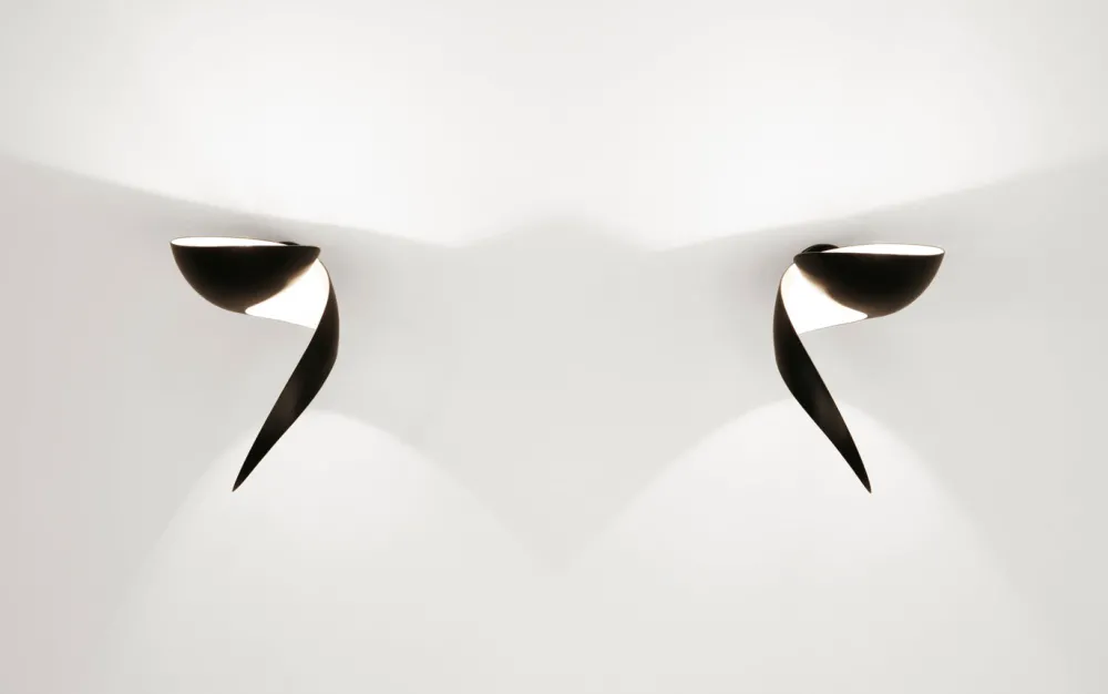 Serge Mouille Appliques>Flamme gauche Applique Noire