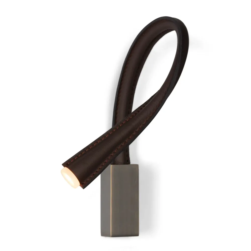 Contardi Liseuses|Liseuses>Flexiled 60cm Cuir base Bronze sans interrupteur Appliques LED