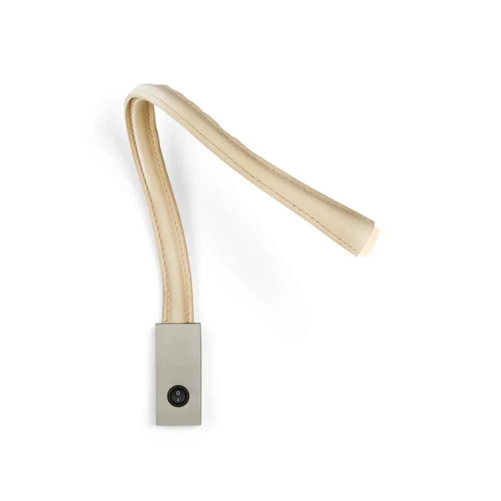 Contardi Liseuses|Appliques>Flexiled 60cm Cuir base Nickel avec interrupteur Appliques LED