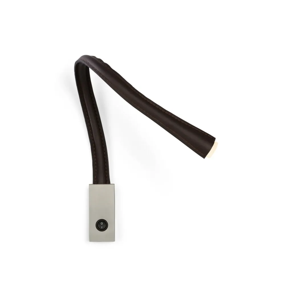 Contardi Liseuses|Appliques>Flexiled 60cm Cuir base Nickel avec interrupteur Appliques LED