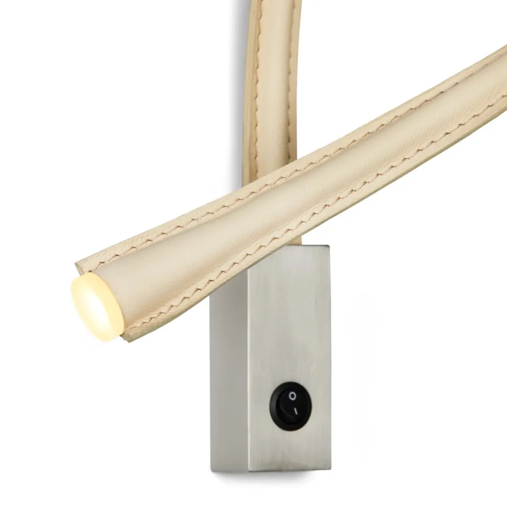 Contardi Liseuses|Appliques>Flexiled 90cm Cuir base Nickel avec interrupteur Appliques LED