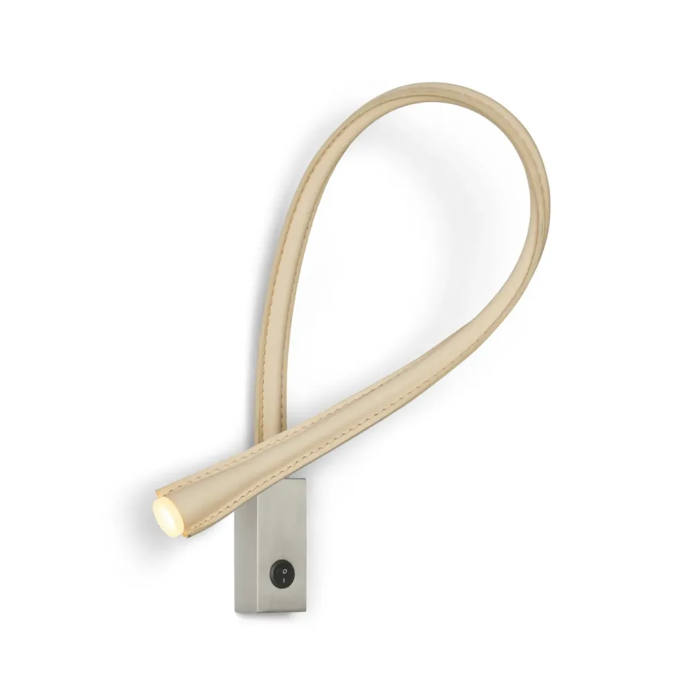 Contardi Liseuses|Appliques>Flexiled 90cm Cuir base Nickel avec interrupteur Appliques LED