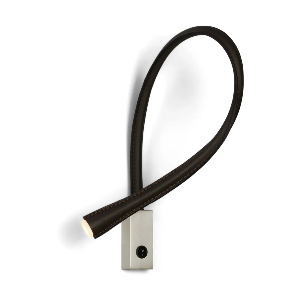 Contardi Liseuses|Appliques>Flexiled 90cm Cuir base Nickel avec interrupteur Appliques LED