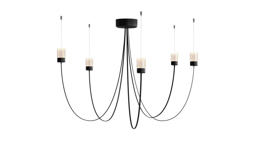 Moooi Lustres|Suspensions>Gravity Chandelier 5 Lustres LED Noir