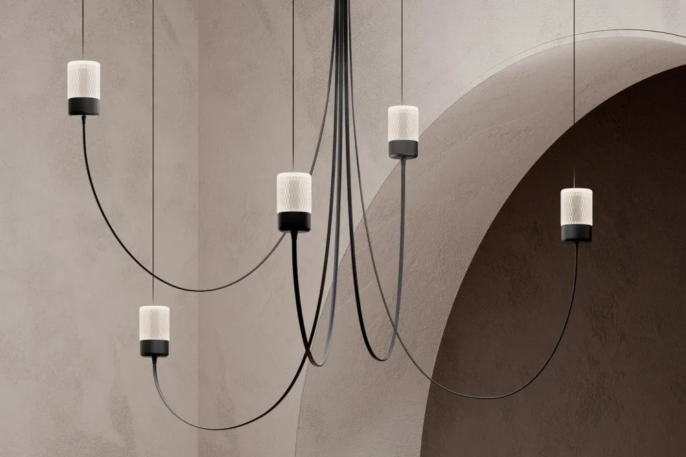 Moooi Lustres|Suspensions>Gravity Chandelier 5 Lustres LED Noir