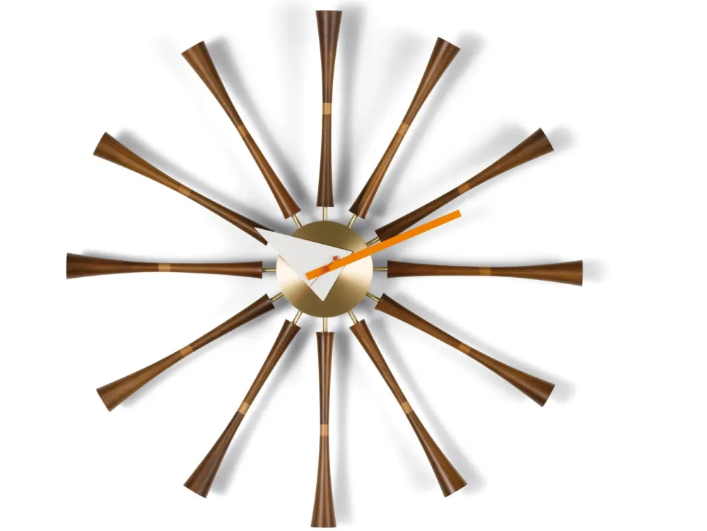Vitra Horloges>Horloge Spindle Bois foncé