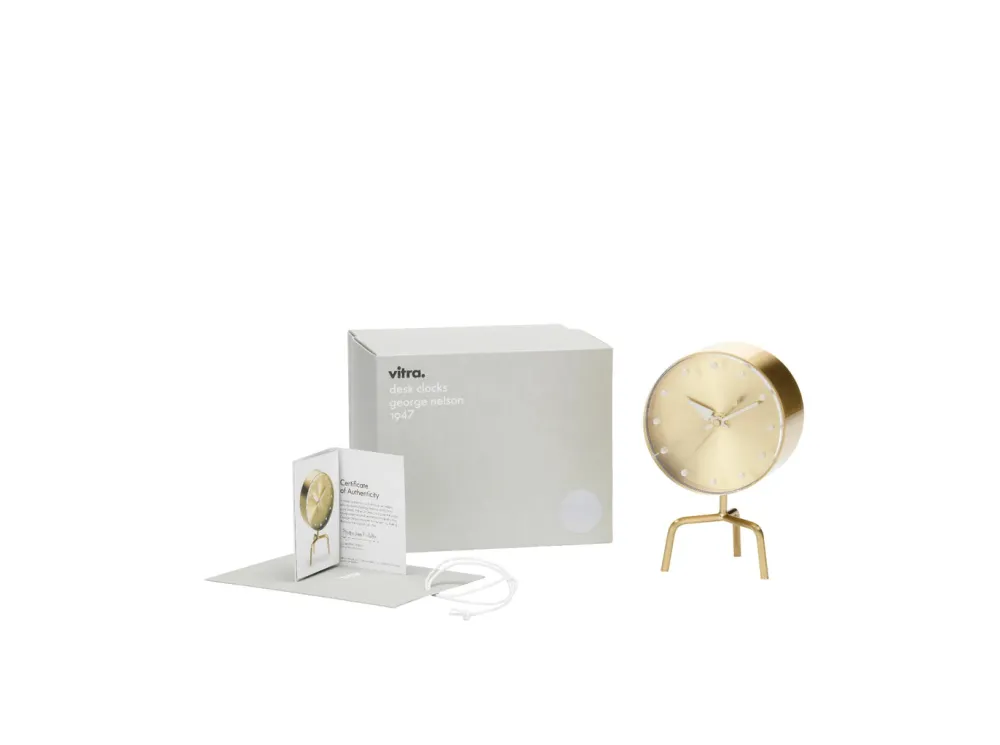 Vitra Horloges>Horloge Tripod Doré