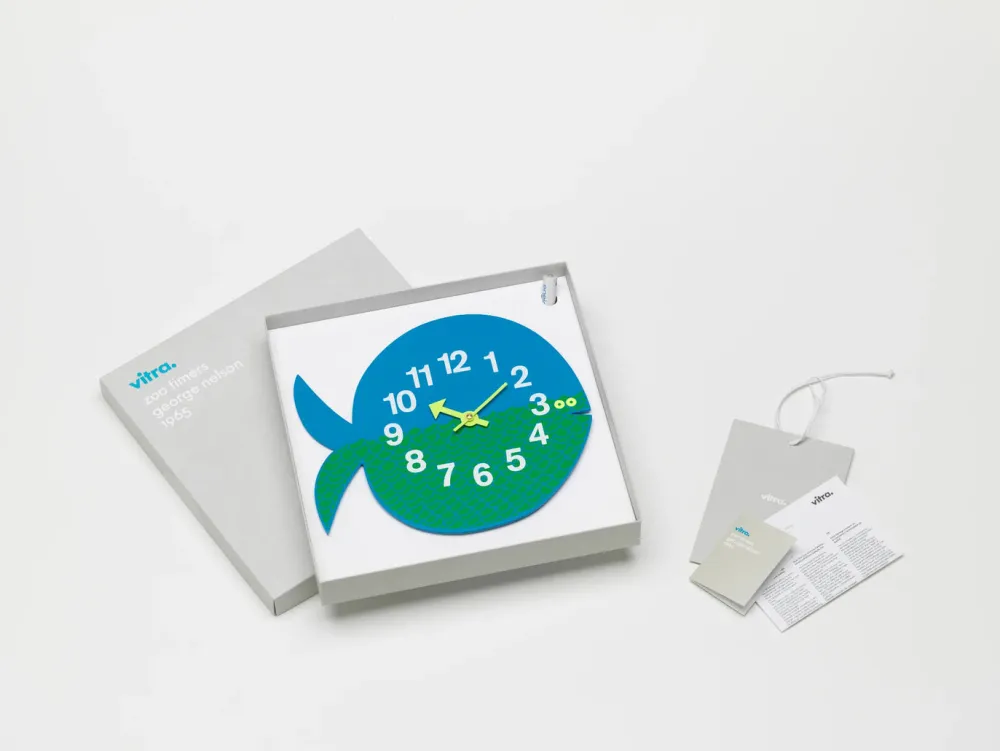 Vitra Enfant|Horloges>Horloge Zoo Timers Fernando Le Poisson Bleu Vert