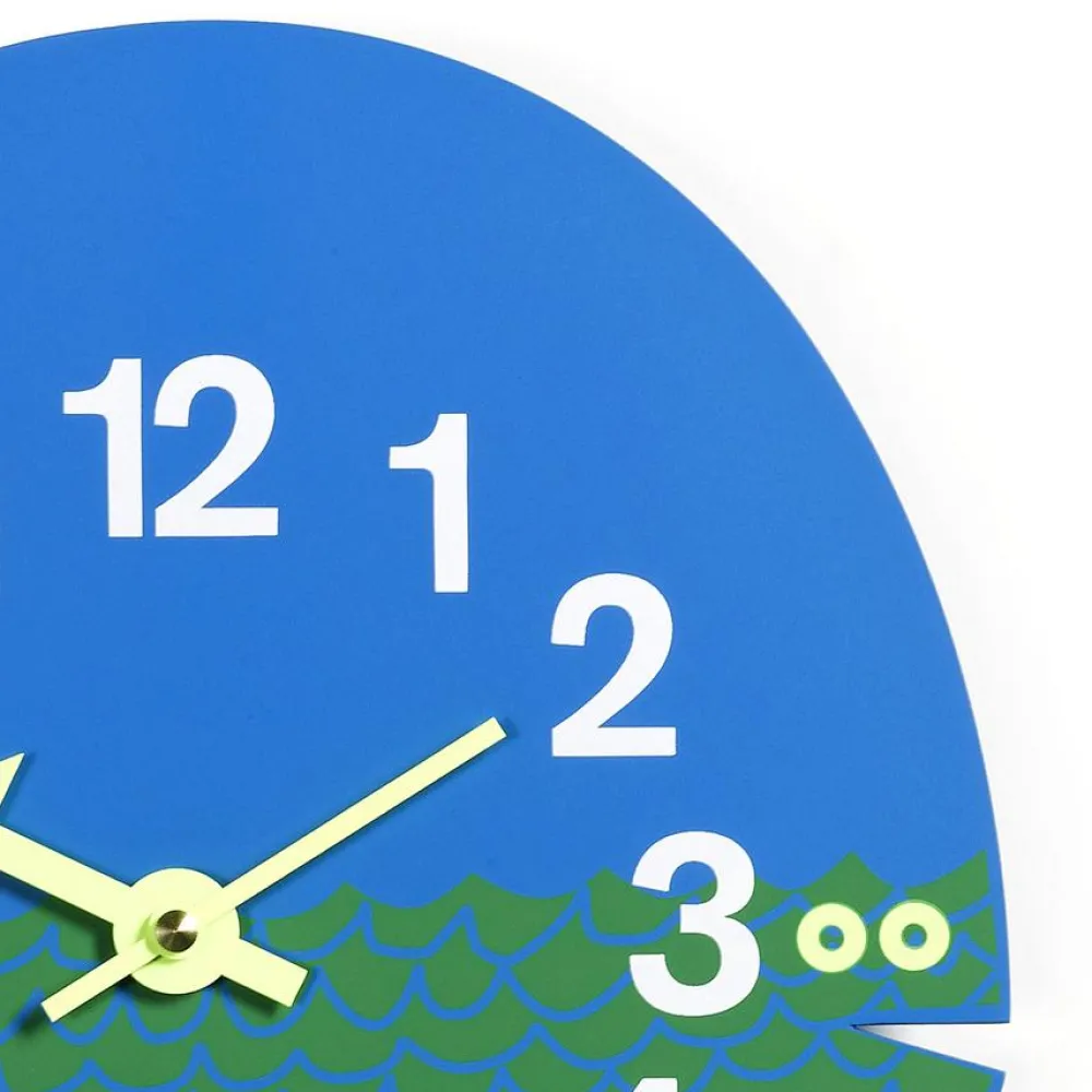 Vitra Enfant|Horloges>Horloge Zoo Timers Fernando Le Poisson Bleu Vert