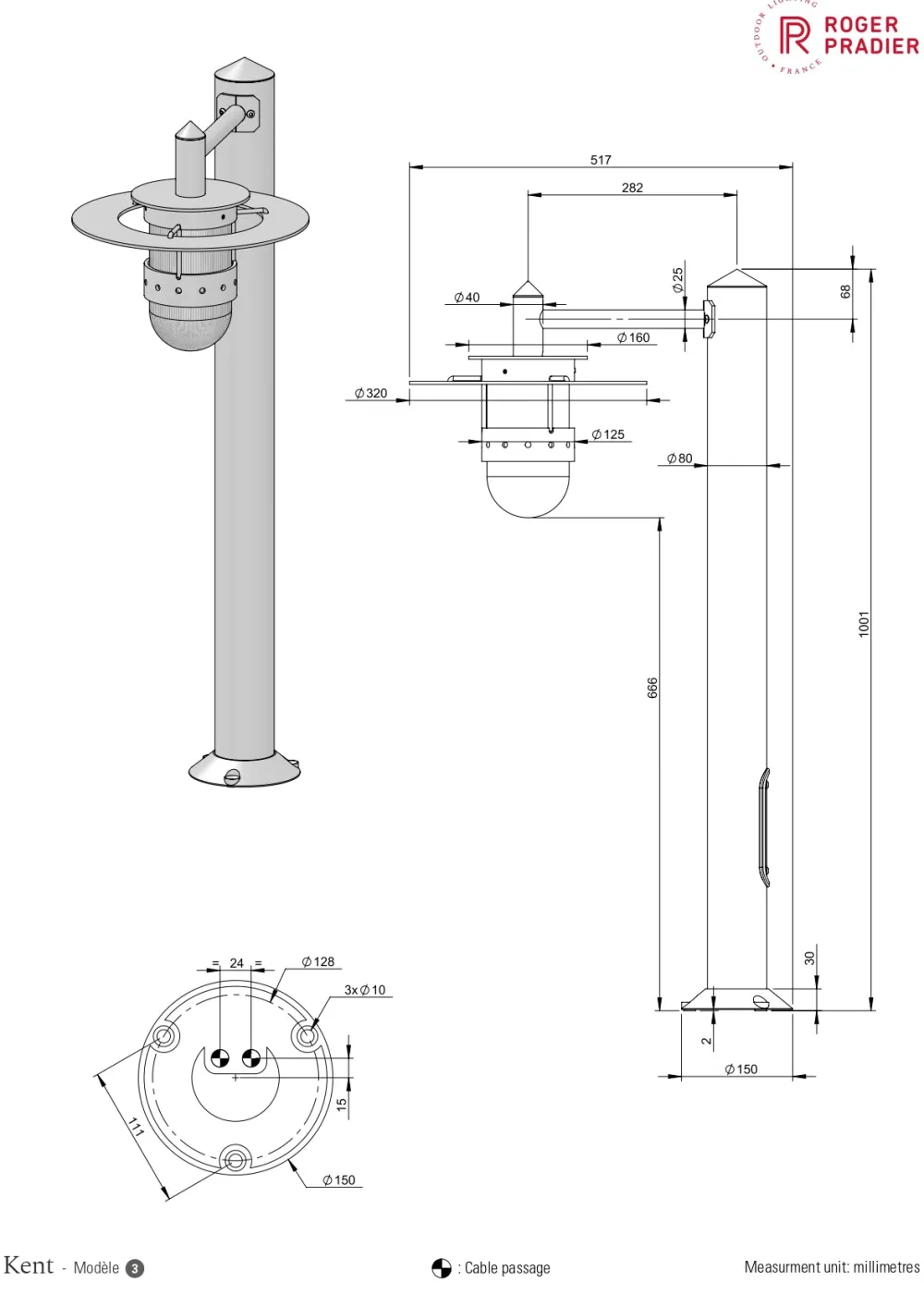 Roger Pradier Lampadaires|Appliques>Kent N°3 Lampadaire Outdoor
