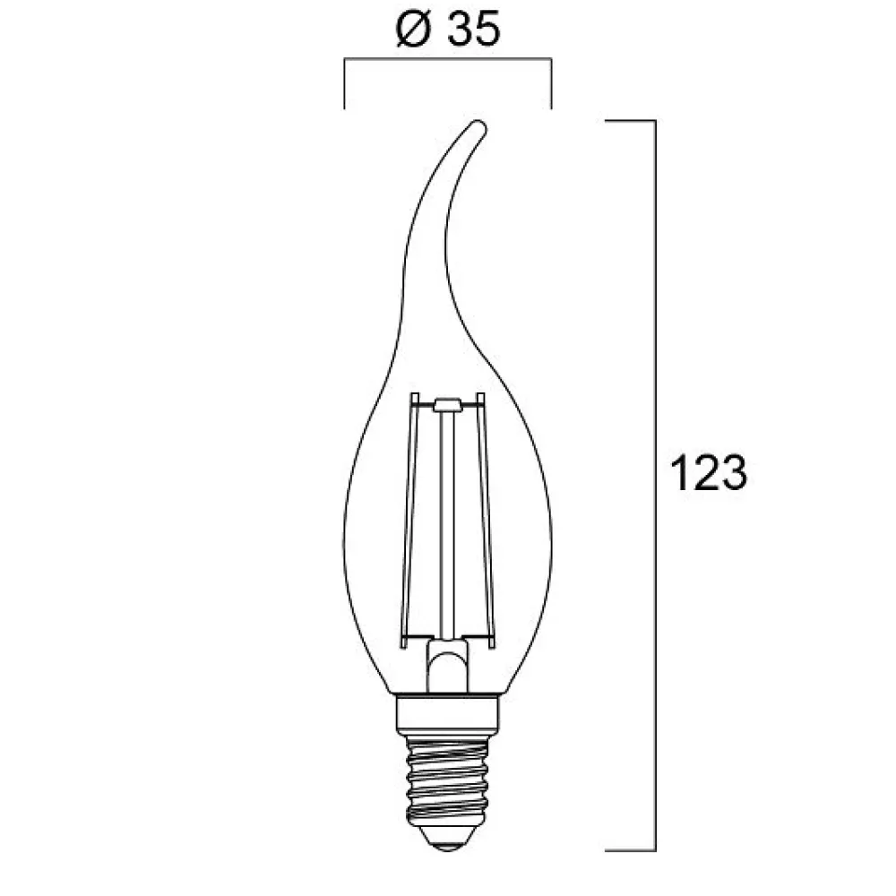 Sylvania Non Dimmables>LED Flamme Coup de vent 2.5W E14 250 lumen 2700K Flamme