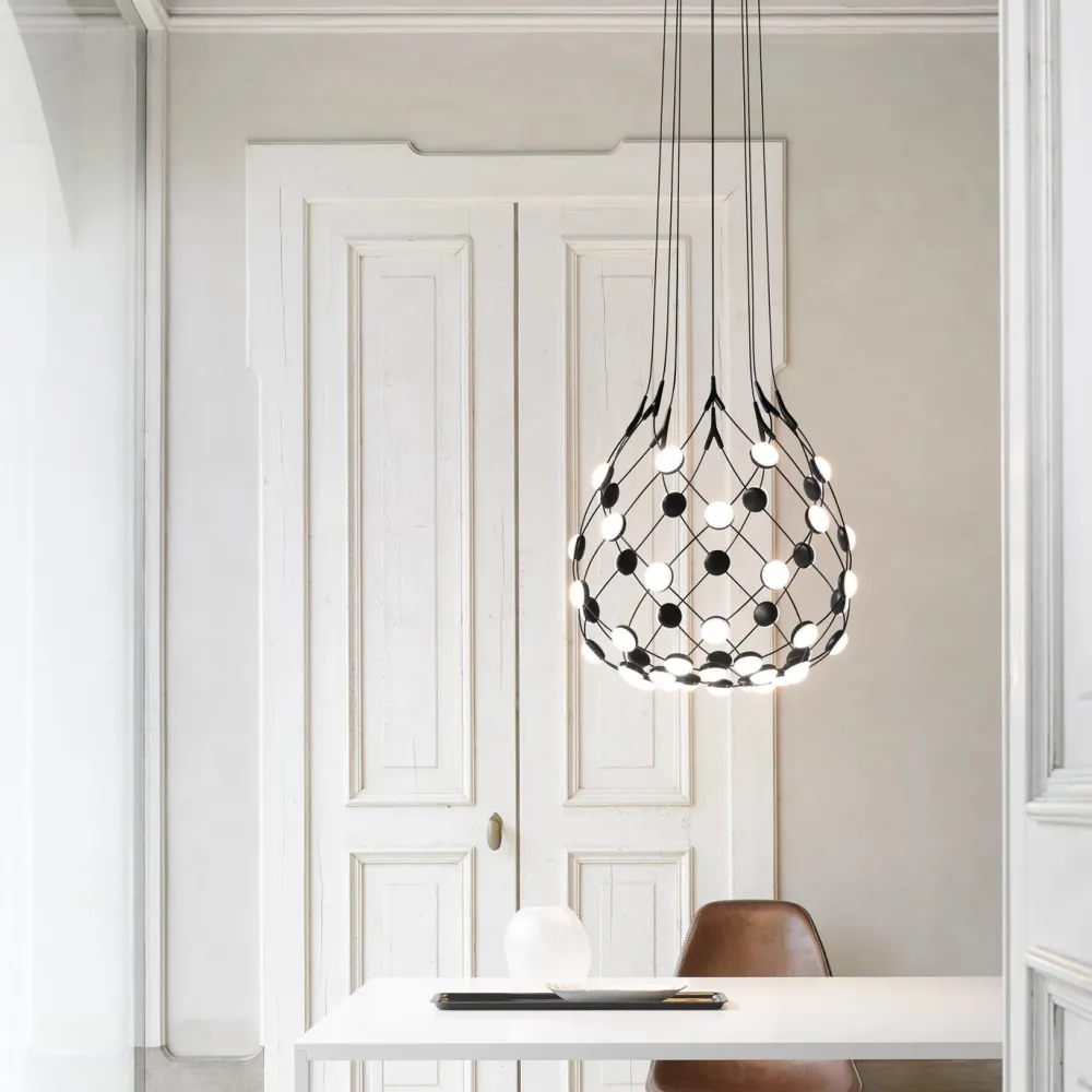 Luceplan Suspensions>Mesh Ø 55cm LED Suspensions Noir