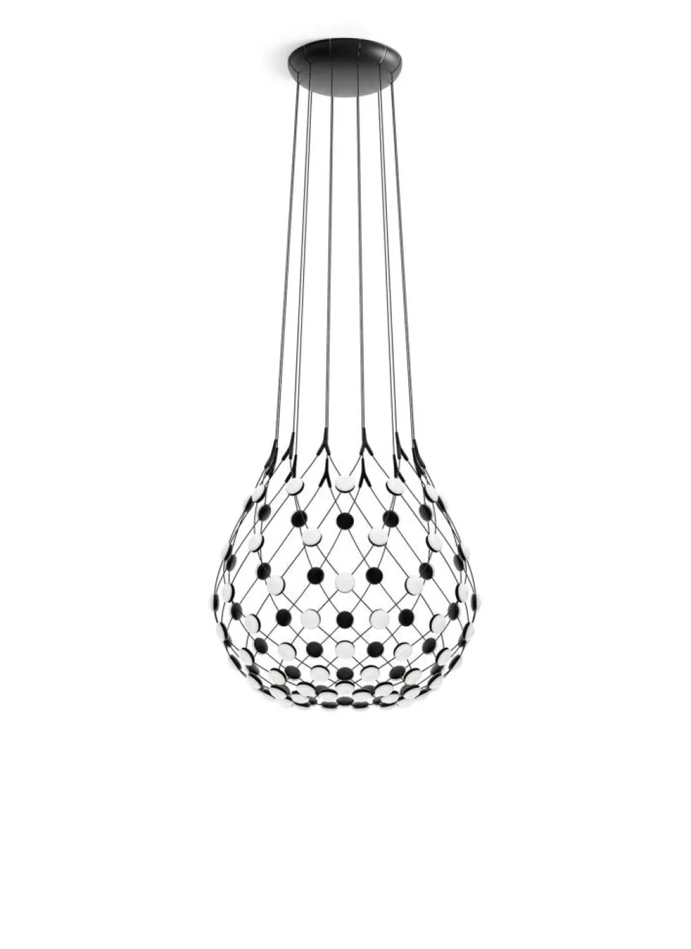 Luceplan Suspensions>Mesh Wireless Ø 80cm Suspensions LED Noir