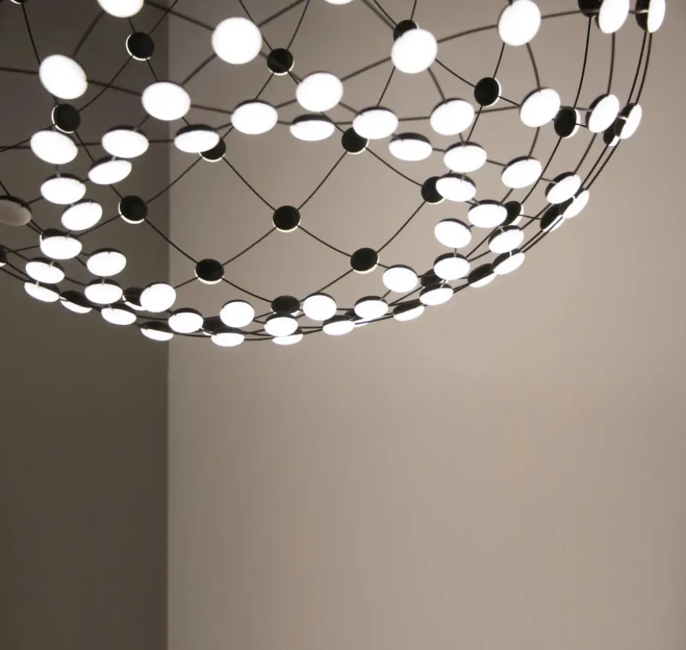 Luceplan Suspensions>Mesh Wireless Ø 80cm Suspensions LED Noir