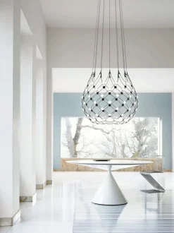 Luceplan Suspensions>Mesh Wireless Ø 100cm Suspensions LED Noir