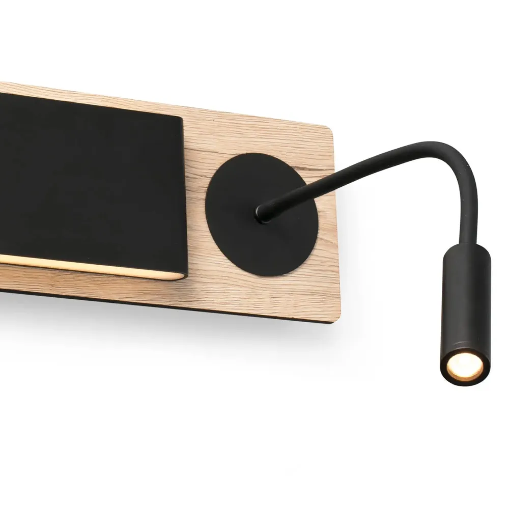 Faro Appliques>Mood RCT avec lecteur LED Appliques Noir, Bois