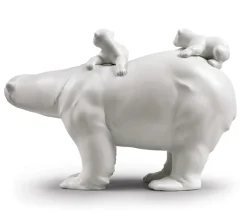 Lladro Enfant|Figurines>Mummy Bear and Babies Figurines Blanc