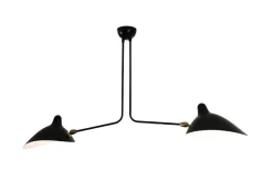 Serge Mouille Plafonniers|Suspensions>Plafonnier 2 bras fixes Noir
