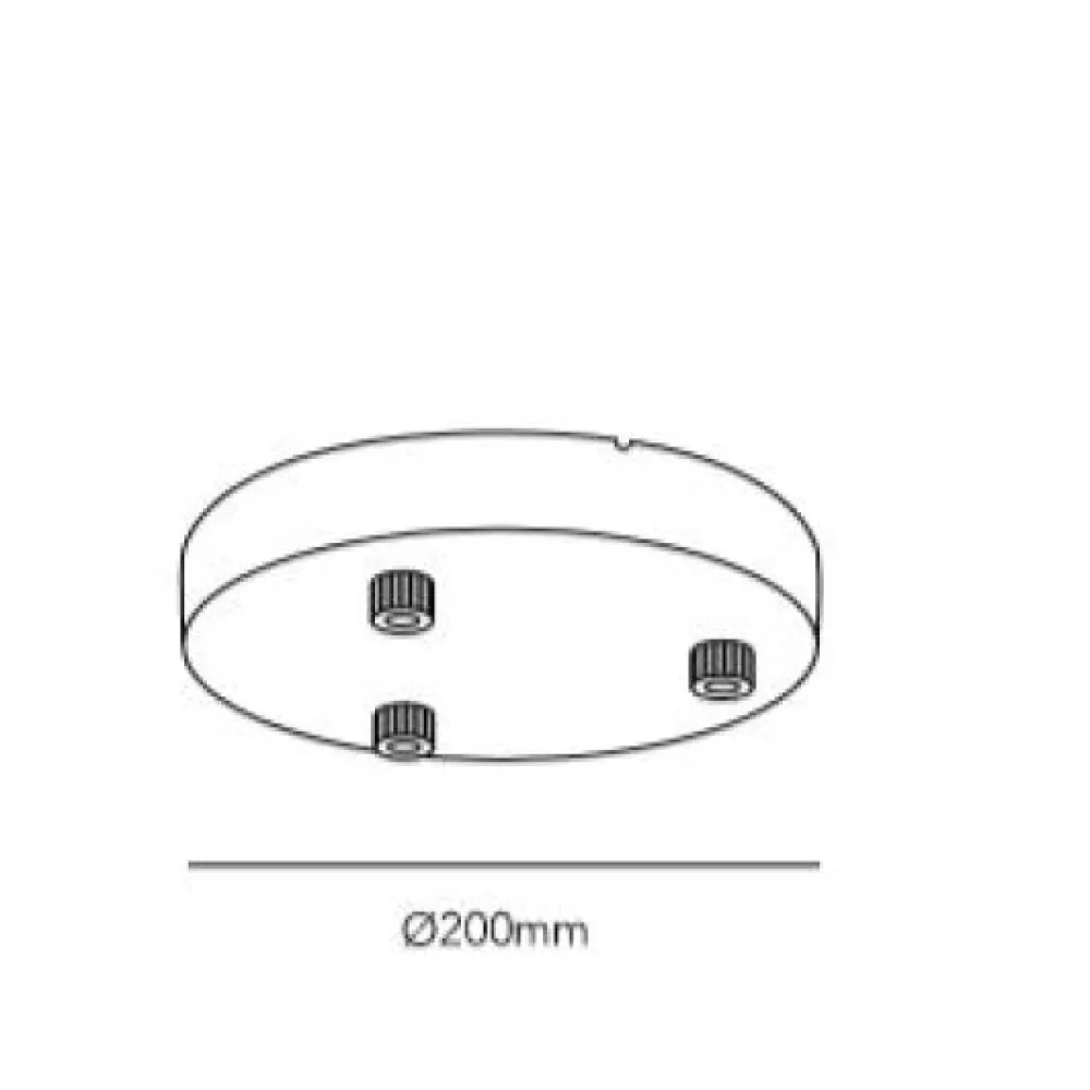 Light-Point Platines|Accessoires>Platine ronde pour 3 suspensions Accessoires Noir