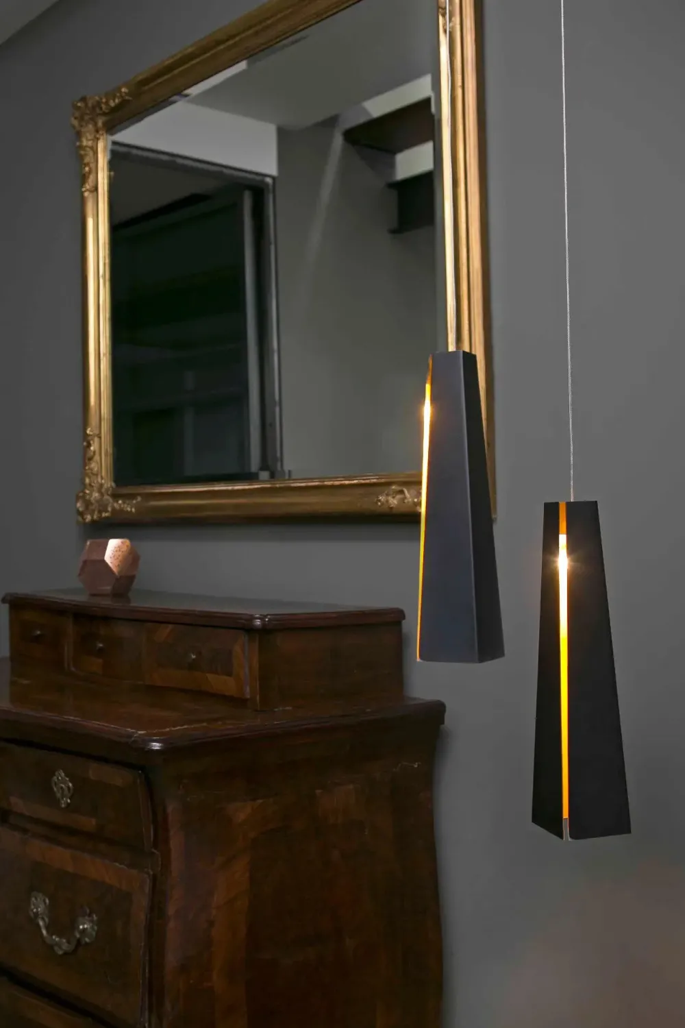 Faro Suspensions>Pluma LED Suspensions Noir, Or