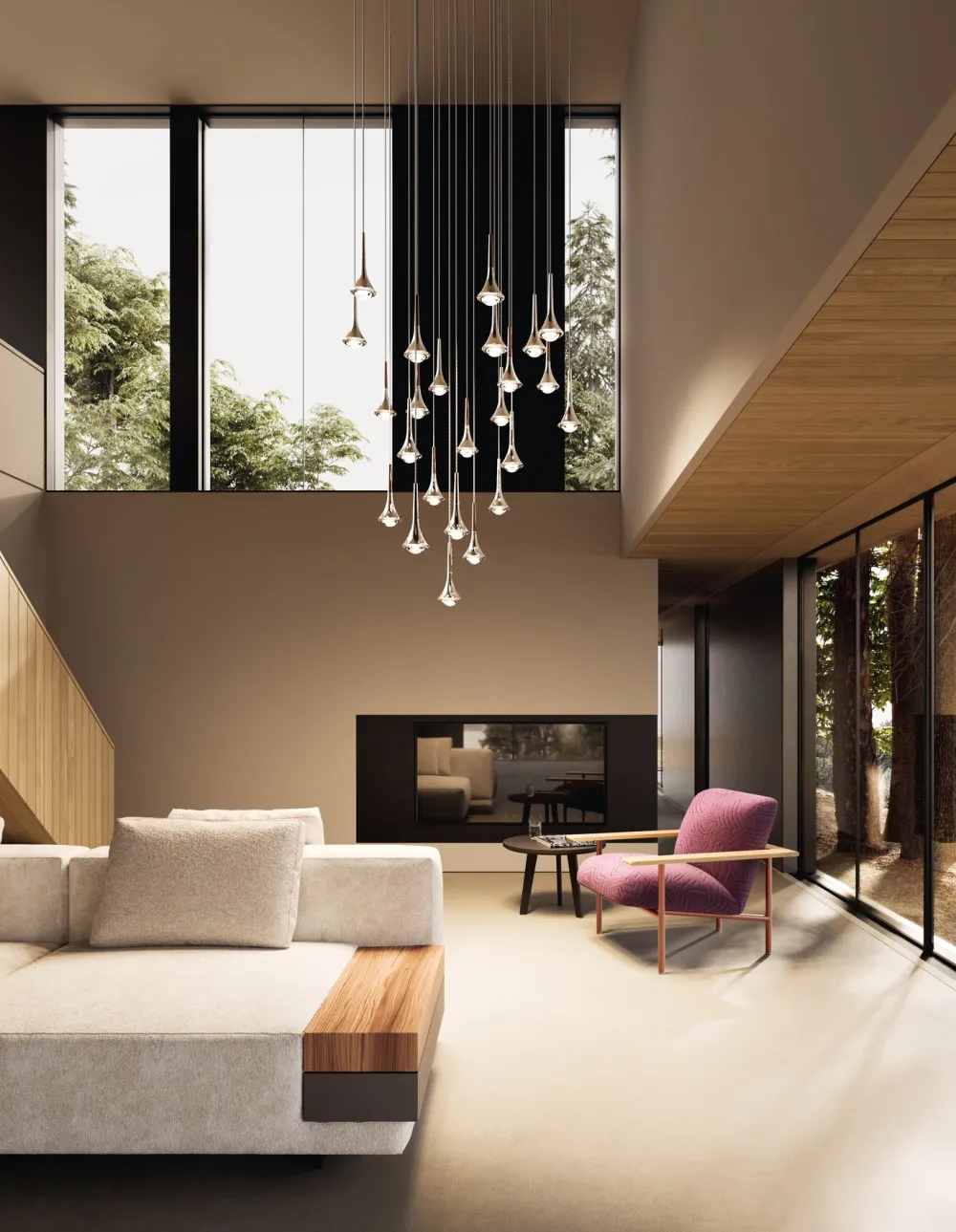 Lodes Suspensions>Rain Suspensions LED Chrome