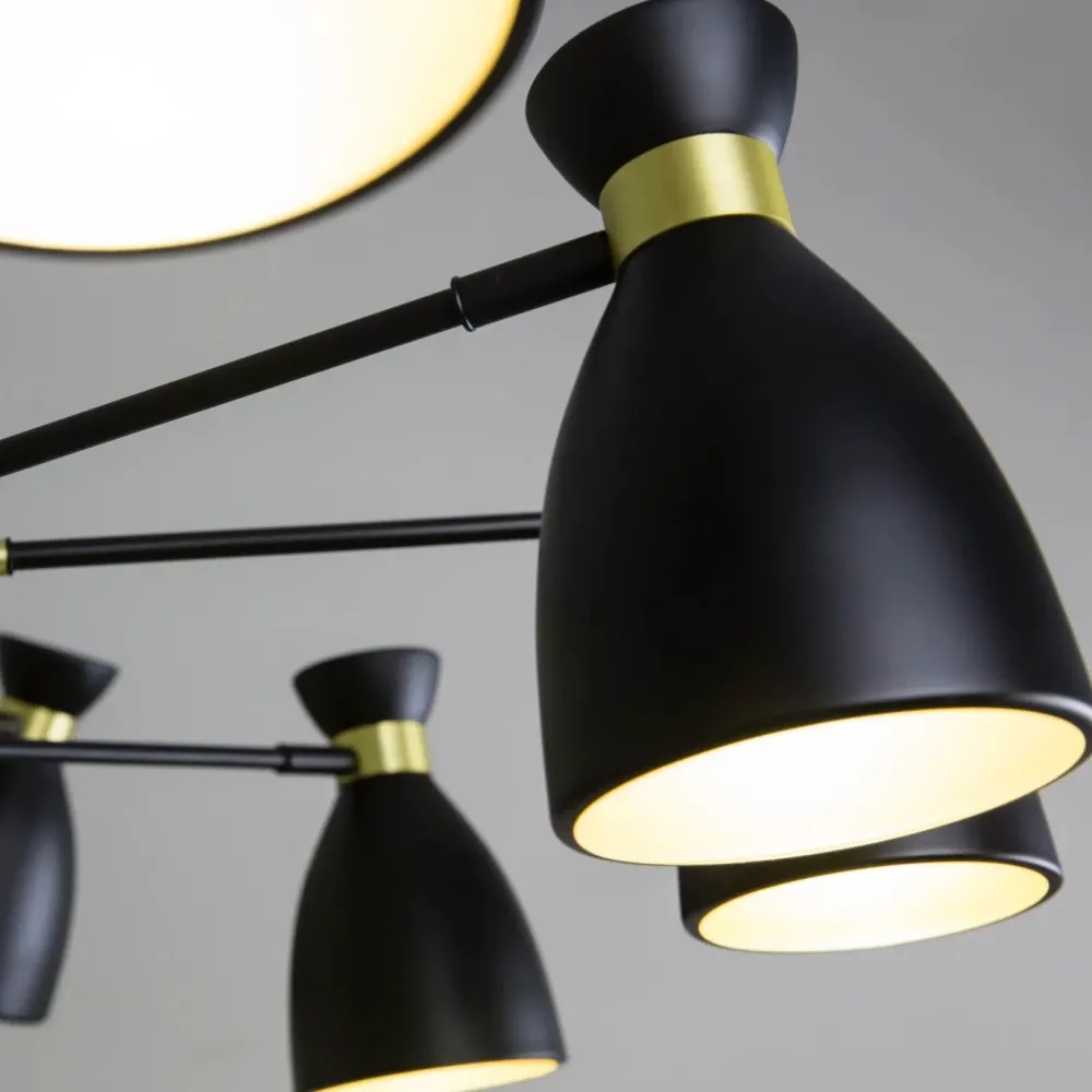 Faro Suspensions>Retro 12L Suspensions Noir, Or Satiné