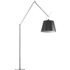Artemide Lampadaires>Tolomeo Méga Lampadaires corps aluminium et abat-jour noir ø32cm avec interrupteur simple