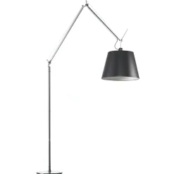 Artemide Lampadaires>Tolomeo Méga Lampadaires corps aluminium et abat-jour noir ø32cm avec interrupteur simple