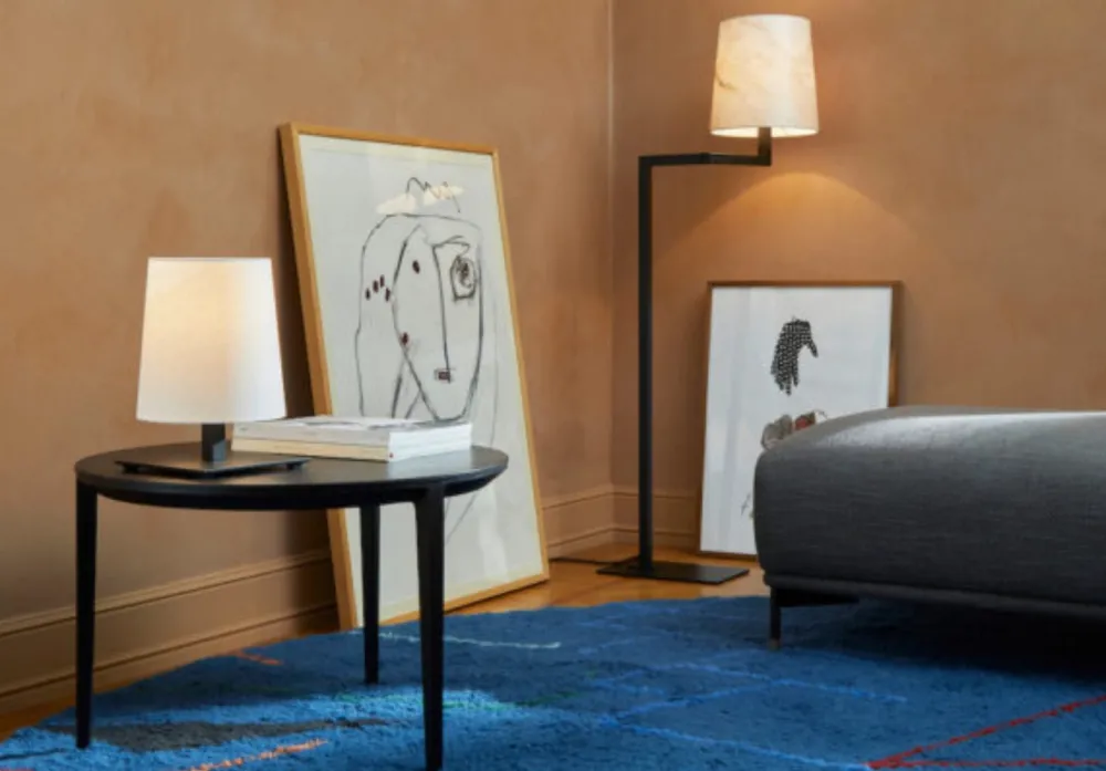 Contardi Lampes À Poser|Lampes À Poser>Tonda Lampes à poser Noir Coton Blanc