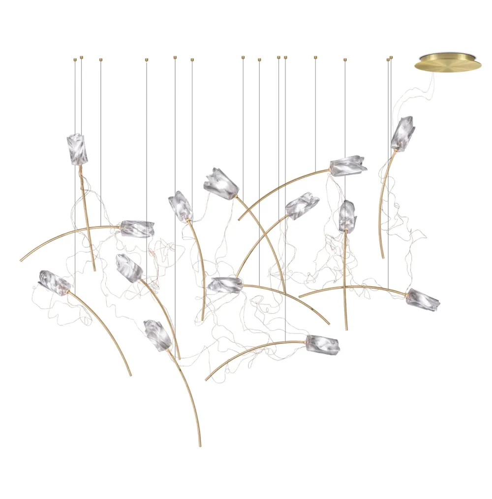 Slamp Suspensions>Tulip 14 Free Standing Suspensions Laiton