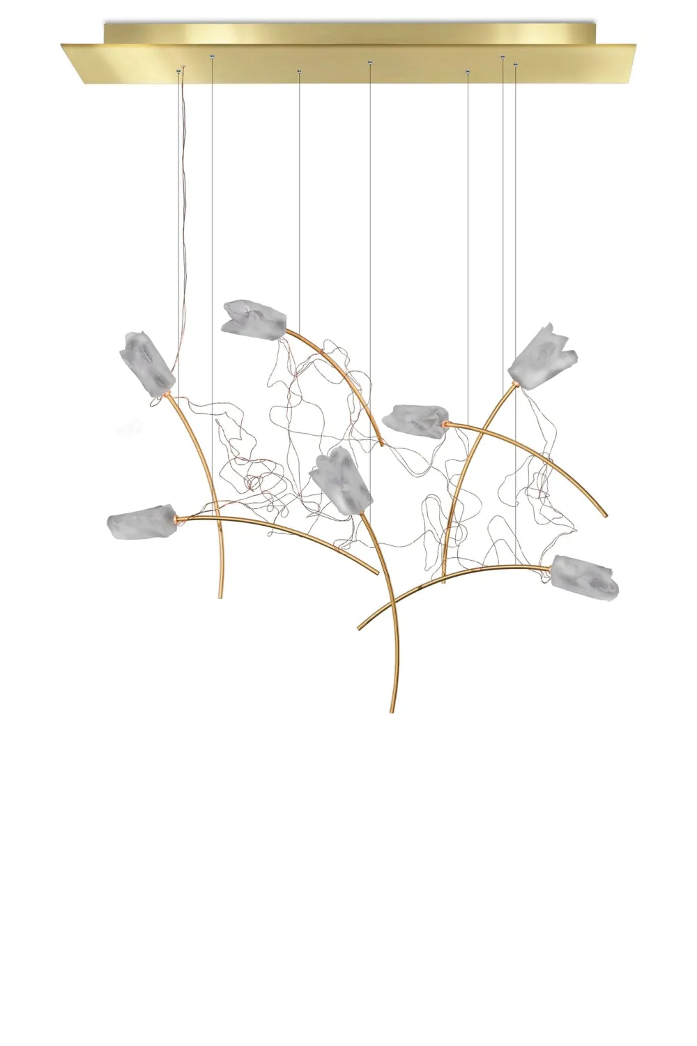 Slamp Suspensions>Tulip 7 Linear Suspensions Laiton