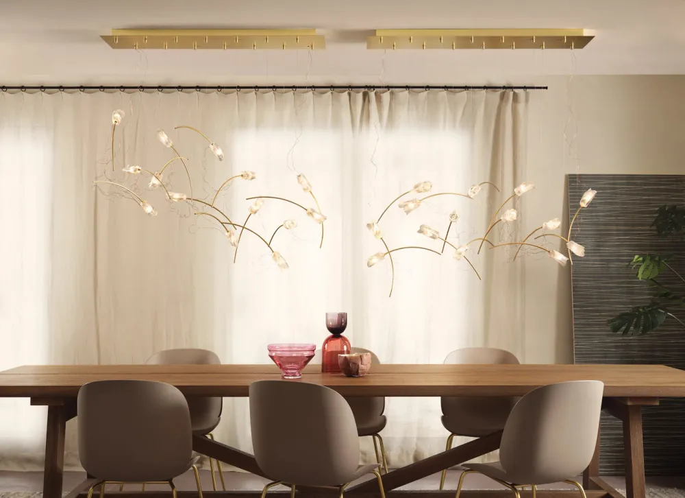 Slamp Suspensions>Tulip 7 Linear Suspensions Laiton