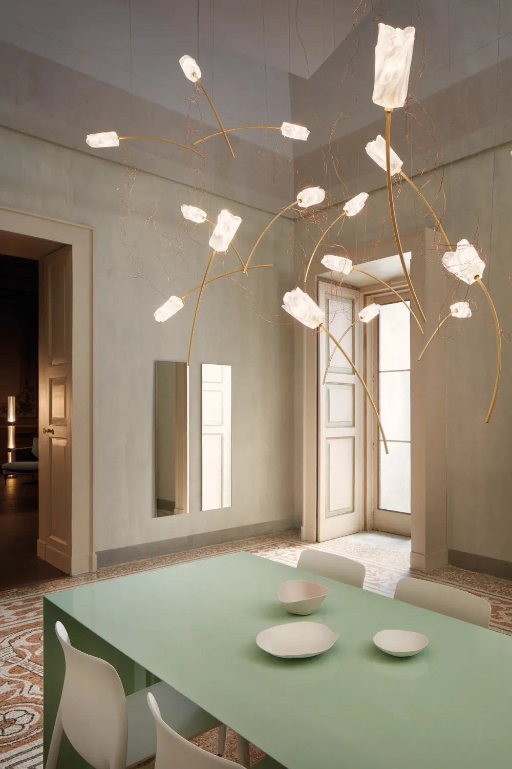 Slamp Suspensions>Tulip 7 Round Suspensions Laiton