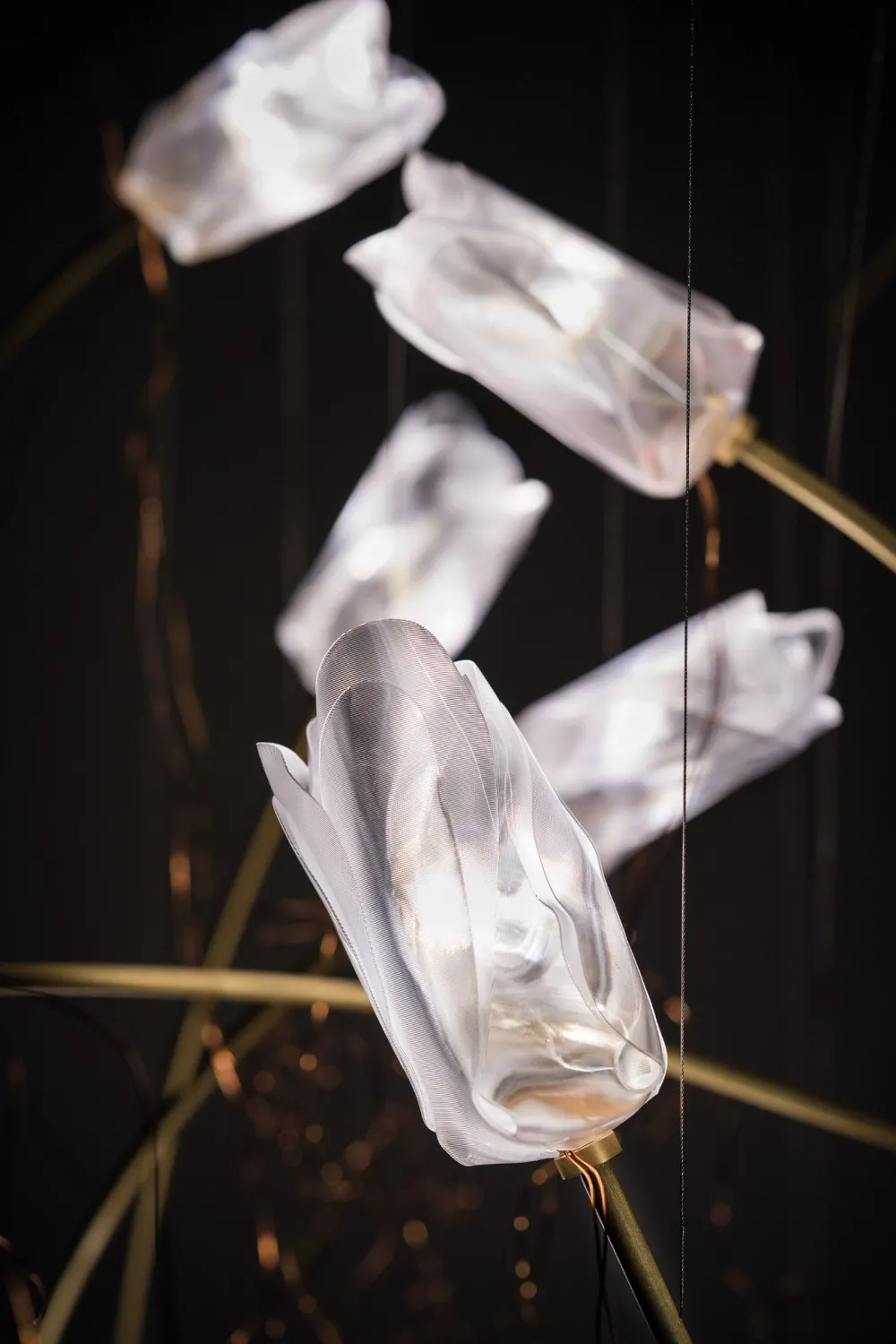 Slamp Suspensions>Tulip 7 Round Suspensions Laiton